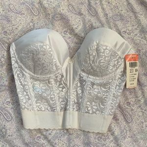 Vintage 90s Carnival White low back strapless bra, 32D